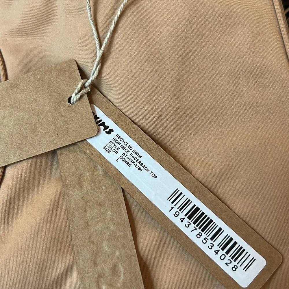 Skims (B9) Swim High Neck Racerback Bikini Top- Ochre NWT SIZE L